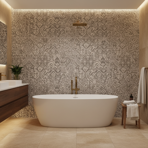 سرامیک سرام نگار طرح لینز دکور والپیپر طوسی مات سایز 120*60