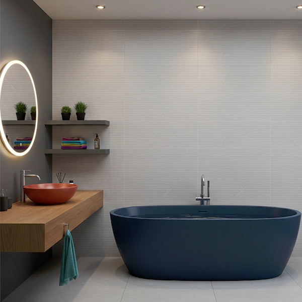 سرامیک سرام نگار طرح بلونیا طوسی دکور خطی مات سایز 90*30