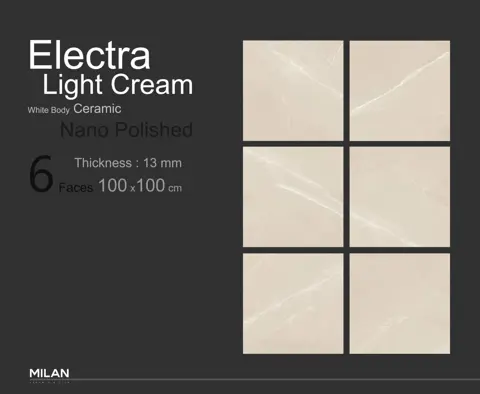 سرامیک ایفا سرام برند میلان طرح الکترا کرم پولیش سایز 100*100