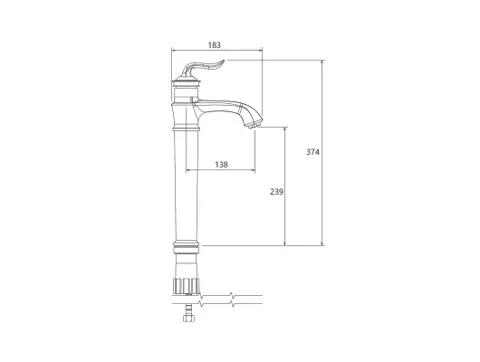 شیر روشویی پایه بلند شودر مدل لوکا