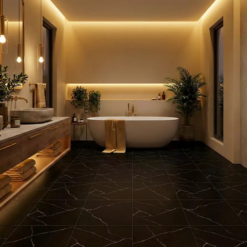 پرسلان صبا طرح رومینا مشکی مات سایز 30*30