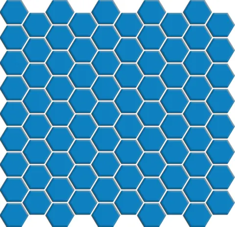 کاشی استخری سرام آرا برند آرژنا کد SG BU 07 آبی براق شش ضلعی