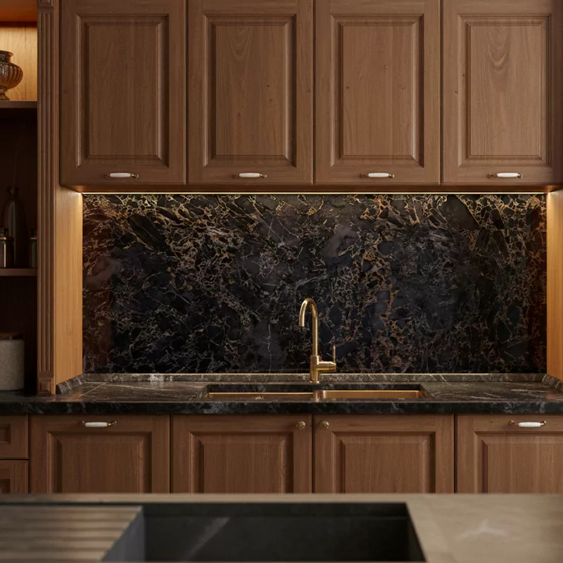 سرامیک ایفا سرام برند میلان طرح کاوالی مشکی نانو پولیش سایز 120*60