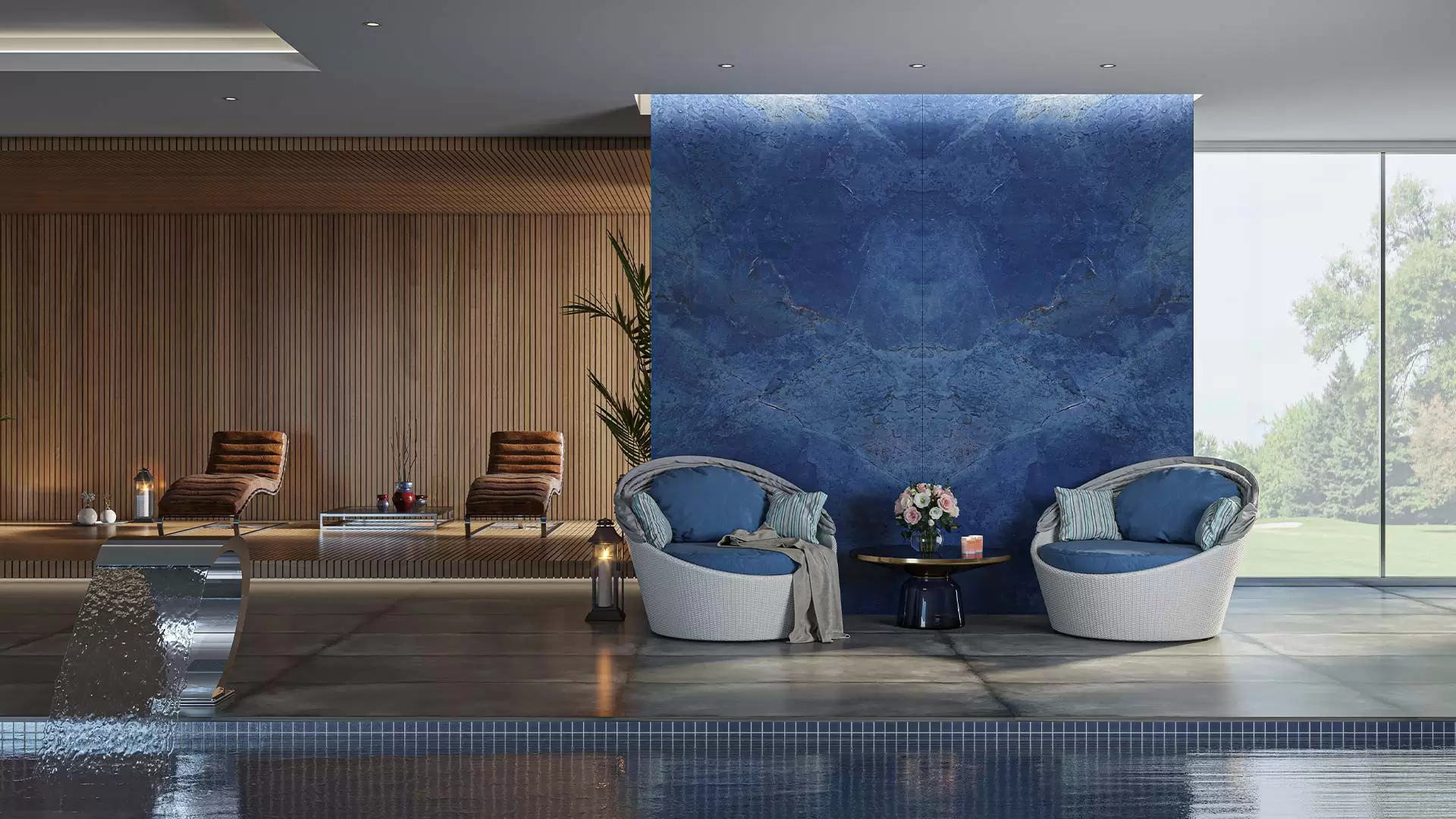 اسلب مهسرام طرح آگوست آبی پولیش کد P3050 سایز 240*120