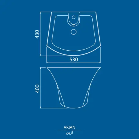 روشویی وال هنگ کرد مدل آرین