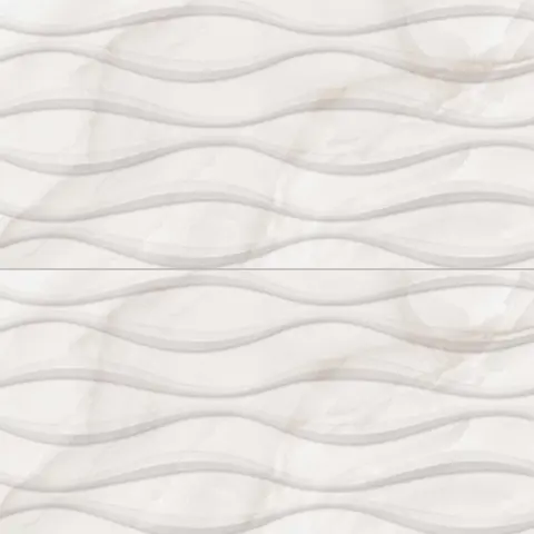 کاشی نیلوفر طرح اونیکس الا استخوانی دکور موجدار براق سایز 60*30