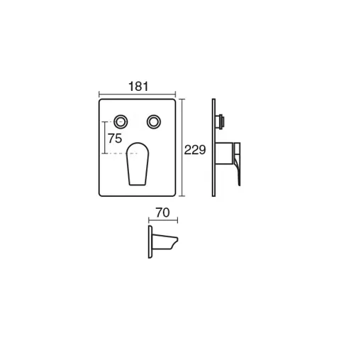 شیر حمام توکار KWC مدل ورونا تیپ 3 با آبریز مربع