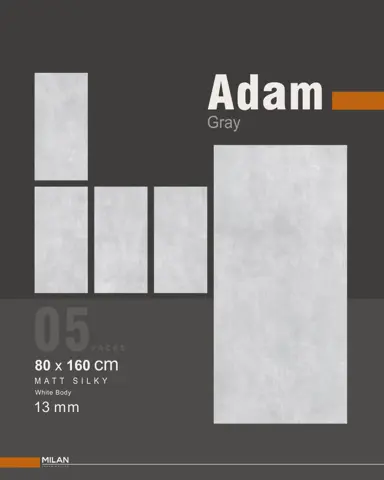 پرسلان ایفا سرام برند میلان طرح آدام طوسی مات سایز 160*80