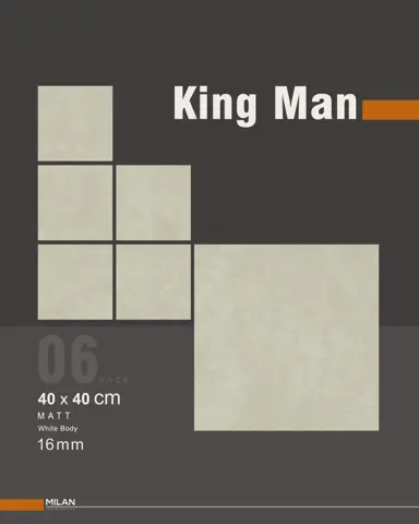 پرسلان ایفا سرام برند میلان طرح کینگمن طوسی رستیک مات سایز 40*40