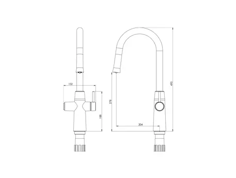 شیر آشپزخانه شاوری شودر مدل موناکو پلاس