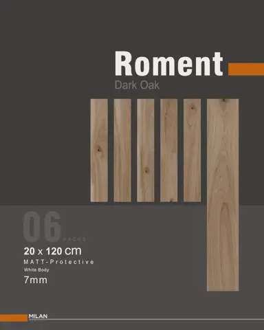 سرامیک ایفا سرام برند میلان طرح رومنت بلوطی تیره مات سایز 120*20