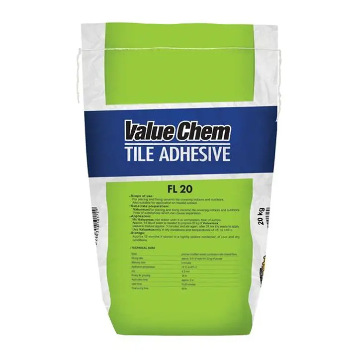 چسب کاشی و سرامیک پودری استاندارد FL20 غفاری  چسب کاشی و سرامیک پودری استاندارد FL20 غفاری