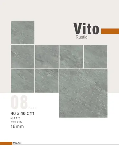 پرسلان ایفا سرام برند میلان طرح ویتو طوسی رستیک مات سایز 40*40