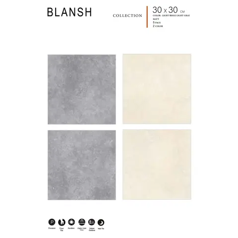 پرسلان الوند طرح بلانش طوسی روشن مات سایز 30*30