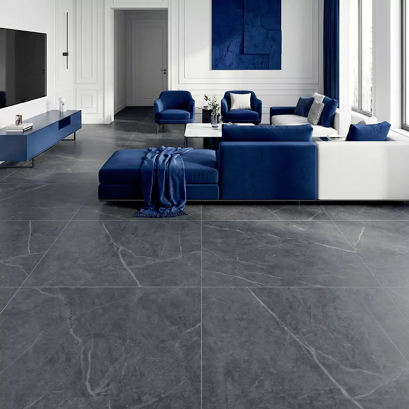 پرسلان صبا طرح تویگا طوسی تیره مات سایز 80*80