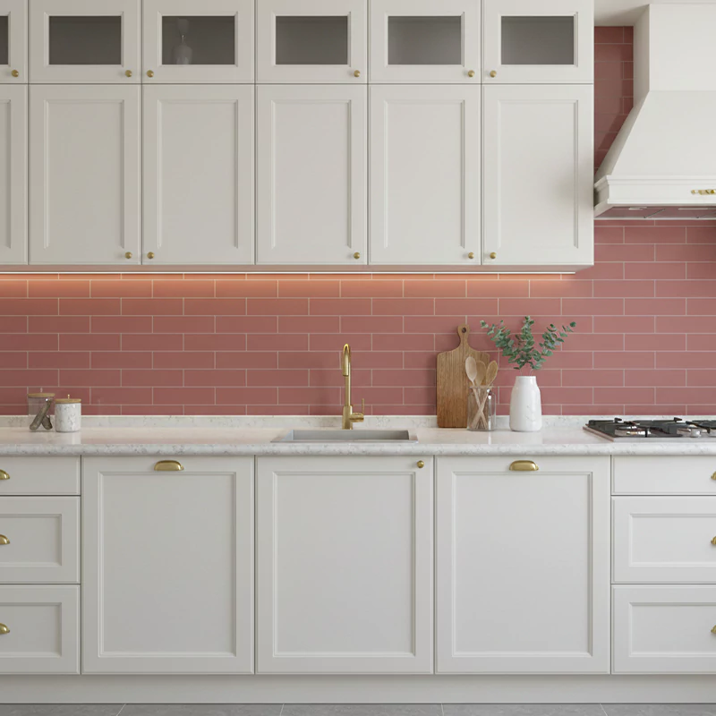 سرامیک ایفا سرام برند میلان طرح بریک مونوکالر صورتی کد 80 کریستال پولیش سایز 30*8