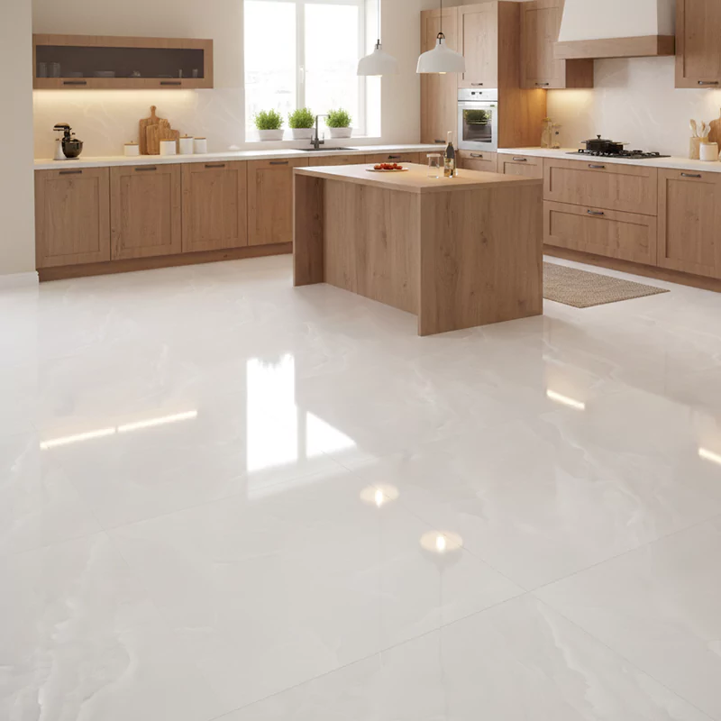 پرسلان ایفا سرام برند میلان طرح سانرایس سفید پولیش سایز 120*120