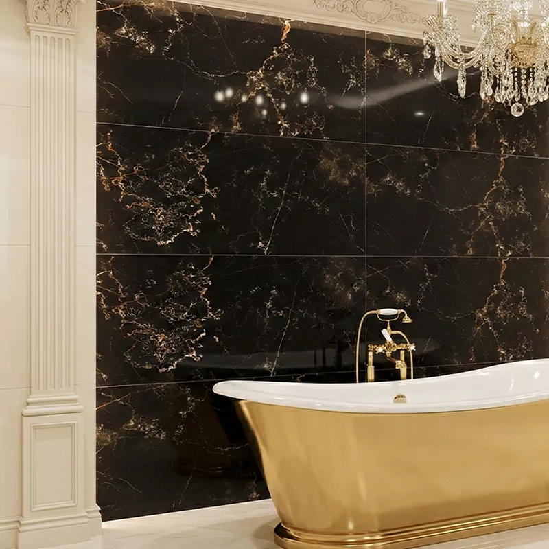 سرامیک ایفا سرام برند میلان طرح آنتینو مشکی پولیش سایز 120*60