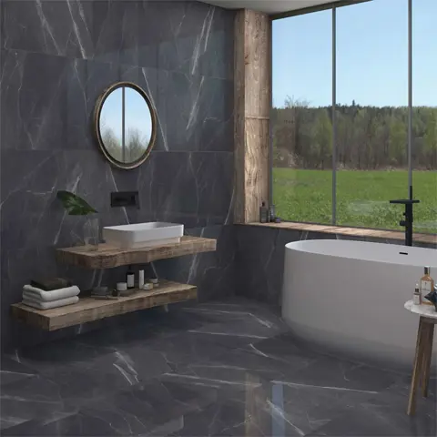 سرامیک ایفا سرام برند میلان طرح الکترا طوسی تیره پولیش سایز 120*60