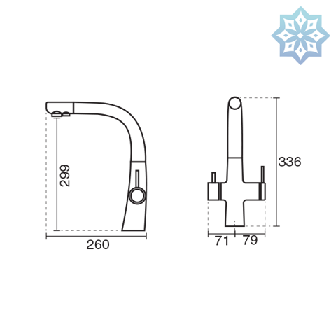 شیر آشپزخانه تصفیه دو منظوره KWC مدل زو