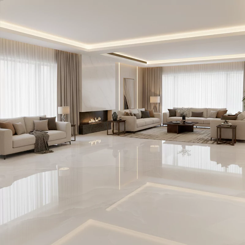 پرسلان ایفا سرام برند میلان طرح سانرایس سفید پولیش سایز 120*120