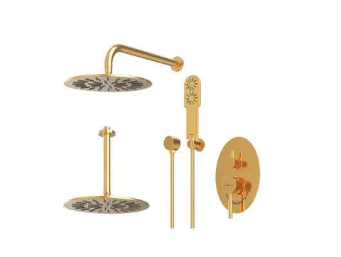 شیر حمام توکار شودر مدل روگن تیپ 3 BRASS