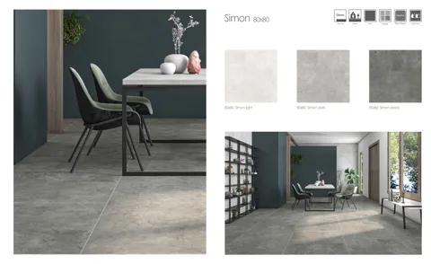 پرسلان صبا طرح سایمون طوسی روشن مات سایز 80*80