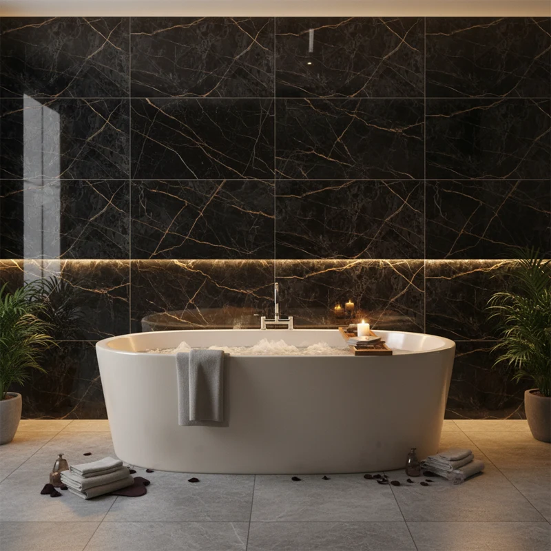 پرسلان تبریز برند کرگرس طرح اشتون مشکی فول پولیش سایز 120*60