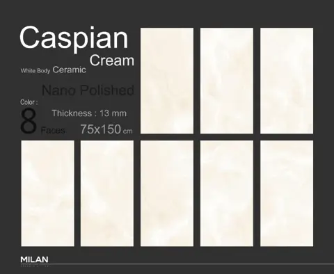 سرامیک ایفا سرام برند میلان طرح کاسپین کرم پولیش سایز 150*75