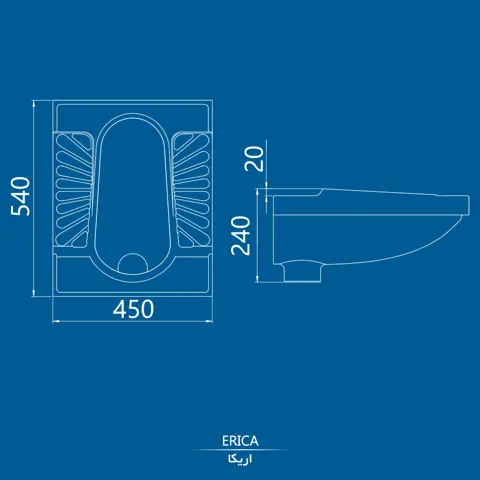 توالت زمینی کرد مدل اریکا تخت