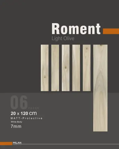 سرامیک ایفا سرام برند میلان طرح رومنت زیتونی روشن مات سایز 120*20