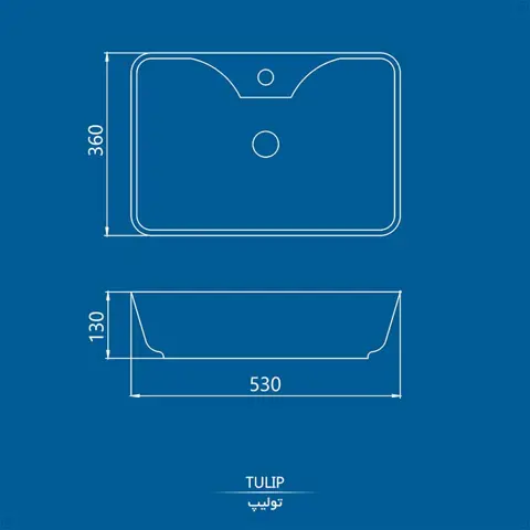 روشویی روکابینتی کرد مدل تولیپ 53
