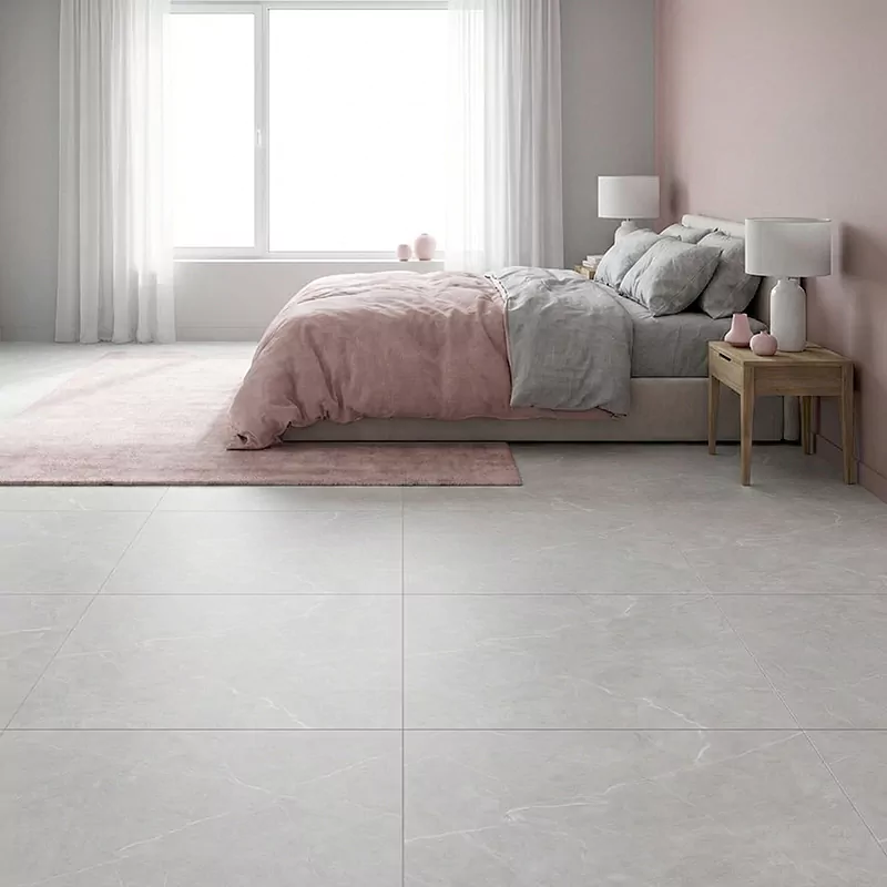 پرسلان صبا طرح تویگا طوسی روشن مات سایز 80*80