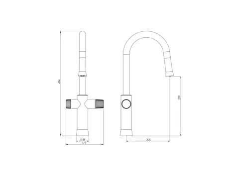 شیر آشپزخانه دومنظوره و شاوری شودر مدل هاربر