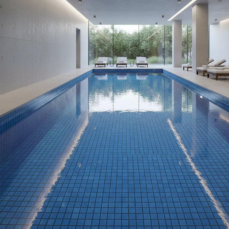 کاشی استخری البرز آبی کد SKY Blue 93 براق سایز 2/5*2/5