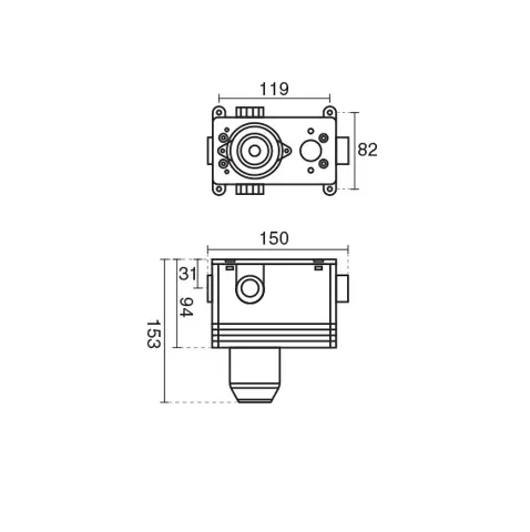 شیر مرکزی توالت KWC مدل یونیورسال
