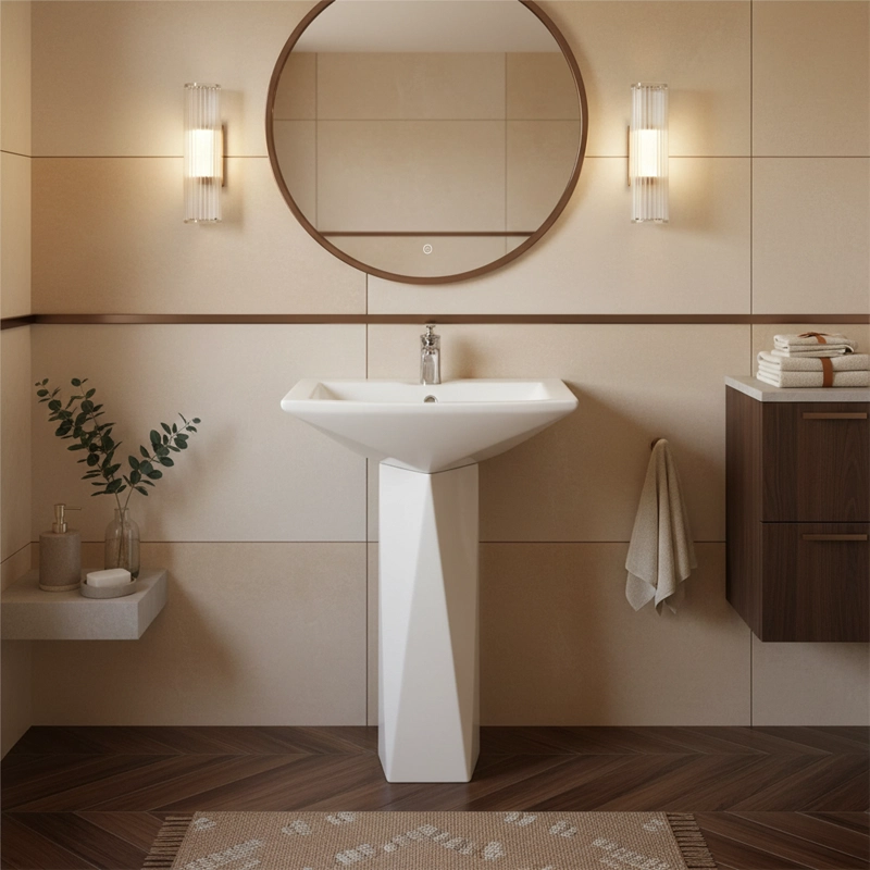 روشویی پایه دار پارس سرام مدل دیاموند 60