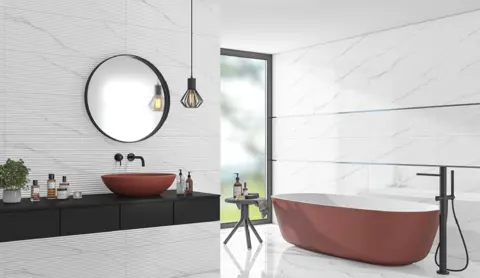 سرامیک سرام نگار طرح پترو سفید دکور خطی براق سایز 90*30