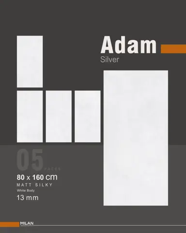 پرسلان ایفا سرام برند میلان طرح آدام نقره ای مات سایز 160*80