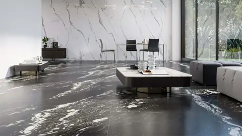 اسلب مهسرام طرح آیرون مشکی پولیش کد P7010 سایز 240*120