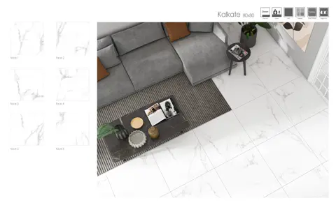 پرسلان صبا طرح اپرا سفید مات سایز 80*80