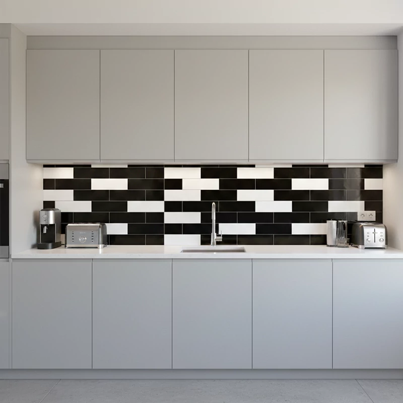 سرامیک ایفا سرام برند میلان طرح بریک مونوکالر مشکی کد 85 کریستال پولیش سایز 30*8