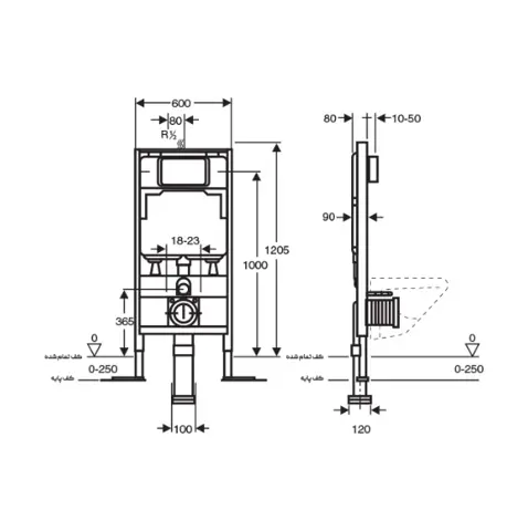 فلاش تانک KWC مدل وال هنگ