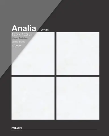 پرسلان ایفا سرام برند میلان طرح آنالیا سفید پولیش سایز 120*120