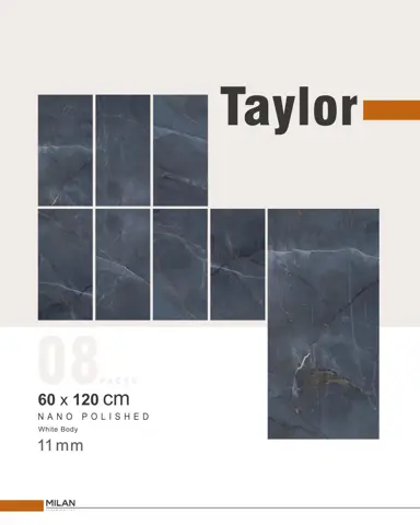 سرامیک ایفا سرام برند میلان طرح تایلور مشکی پولیش سایز 120*60