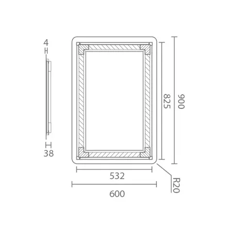 آینه هوشمند لمسی KWCمدل آوا تیپ 7 ابعاد 90*60
