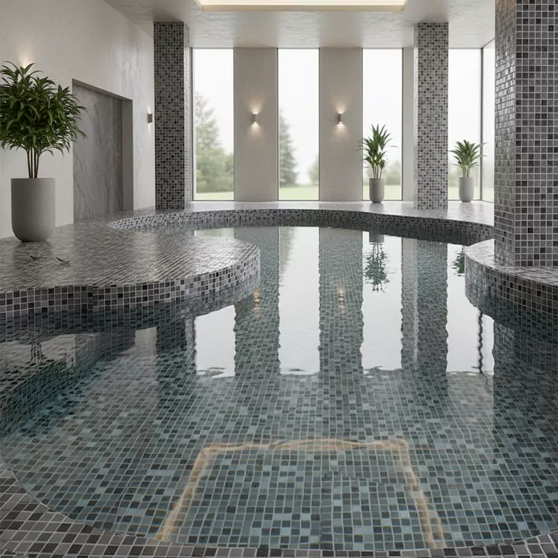 کاشی استخری ایلدیز برند میراک طرح لوستری میکس کد 5015 سایز 2/5*2/5