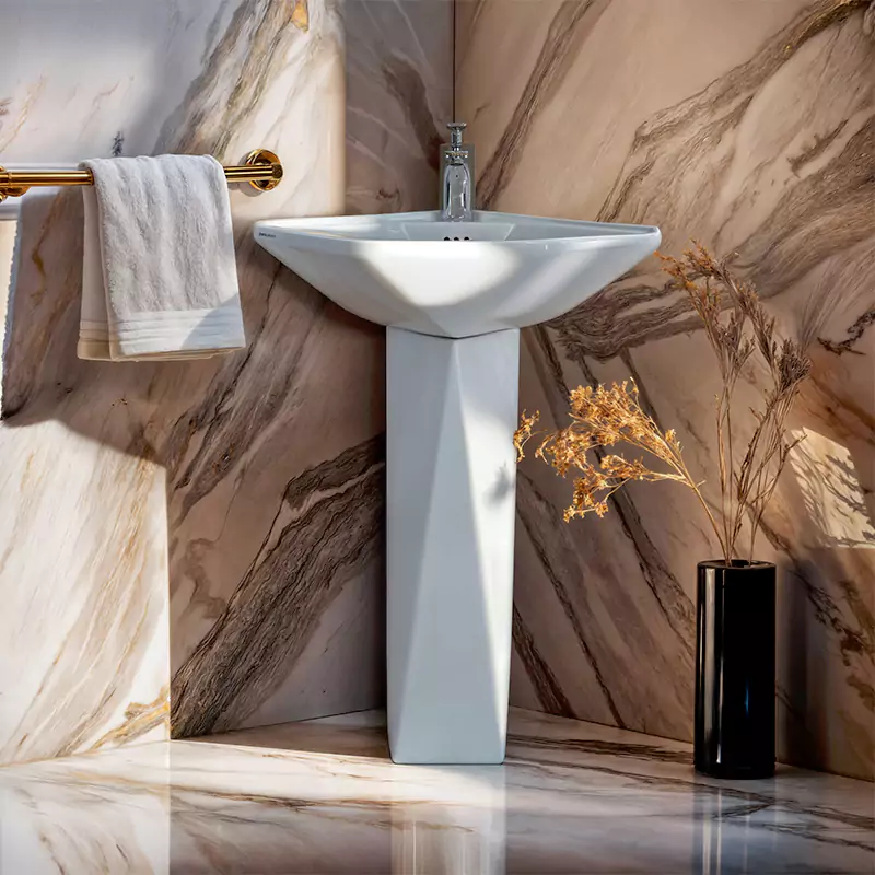 روشویی پایه دار پارس سرام مدل دیاموند گوشه