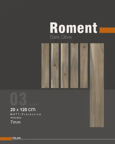 سرامیک ایفا سرام برند میلان طرح رومنت زیتونی تیره مات سایز 120*20