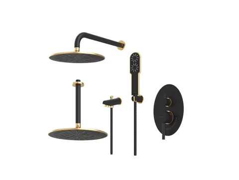 شیر حمام توکار شودر مدل روگن تیپ 4 BRASS